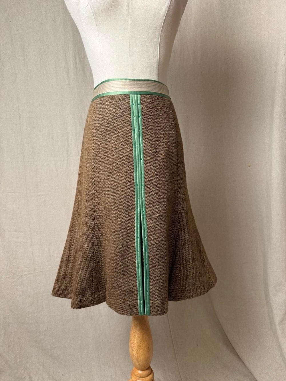 LOFT Herringbone Midi Skirt